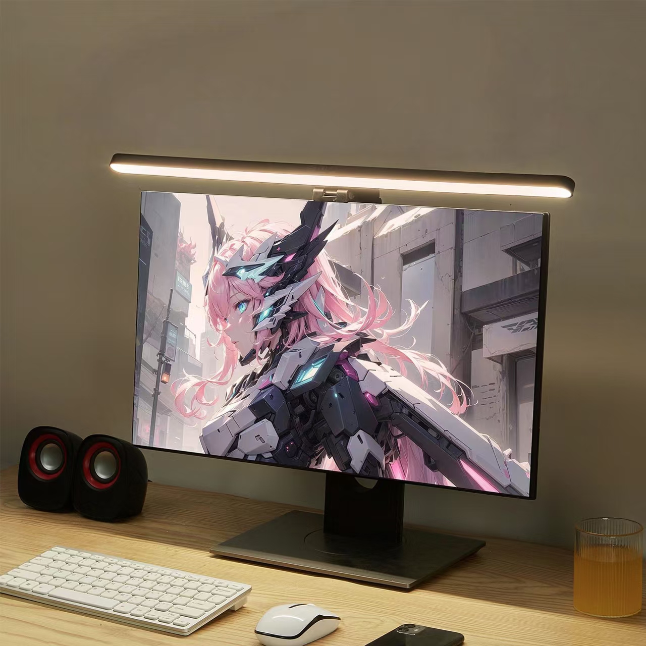 Desk Setup No Monitor - LED Monitor Light Hanging Desk Lamp