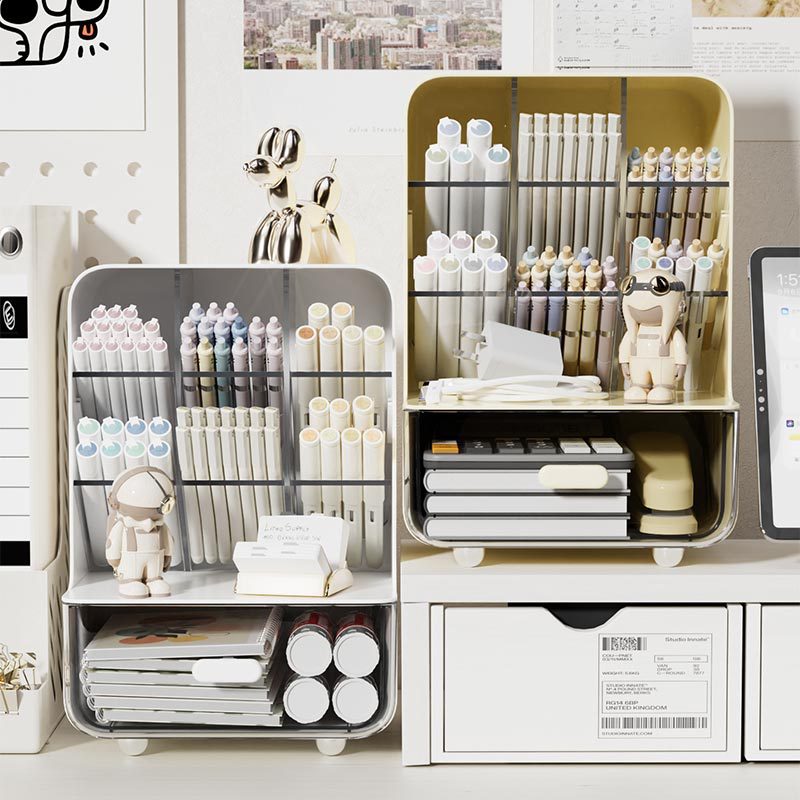 Desk Setup Organizer - Inclined Pen Holder Student Writing Desk