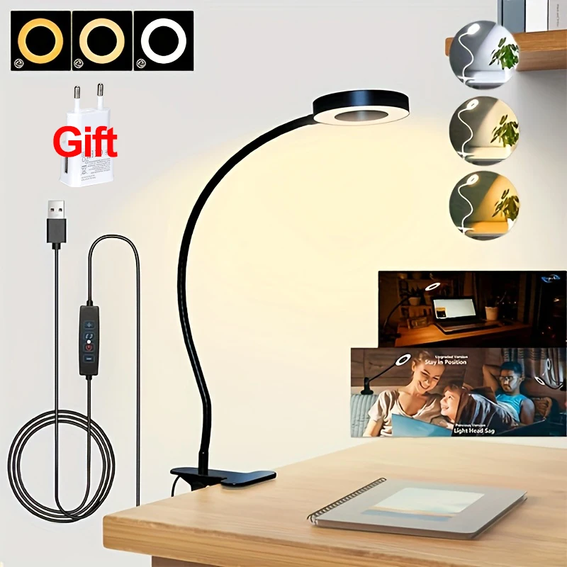 Desk Setup Tech - LED Desk Lamp Clip Light Rechargeable