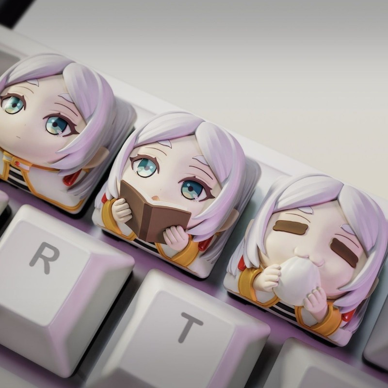 Desk Setup With Tv - Frieren Anime 3D Printed Resin Keycaps