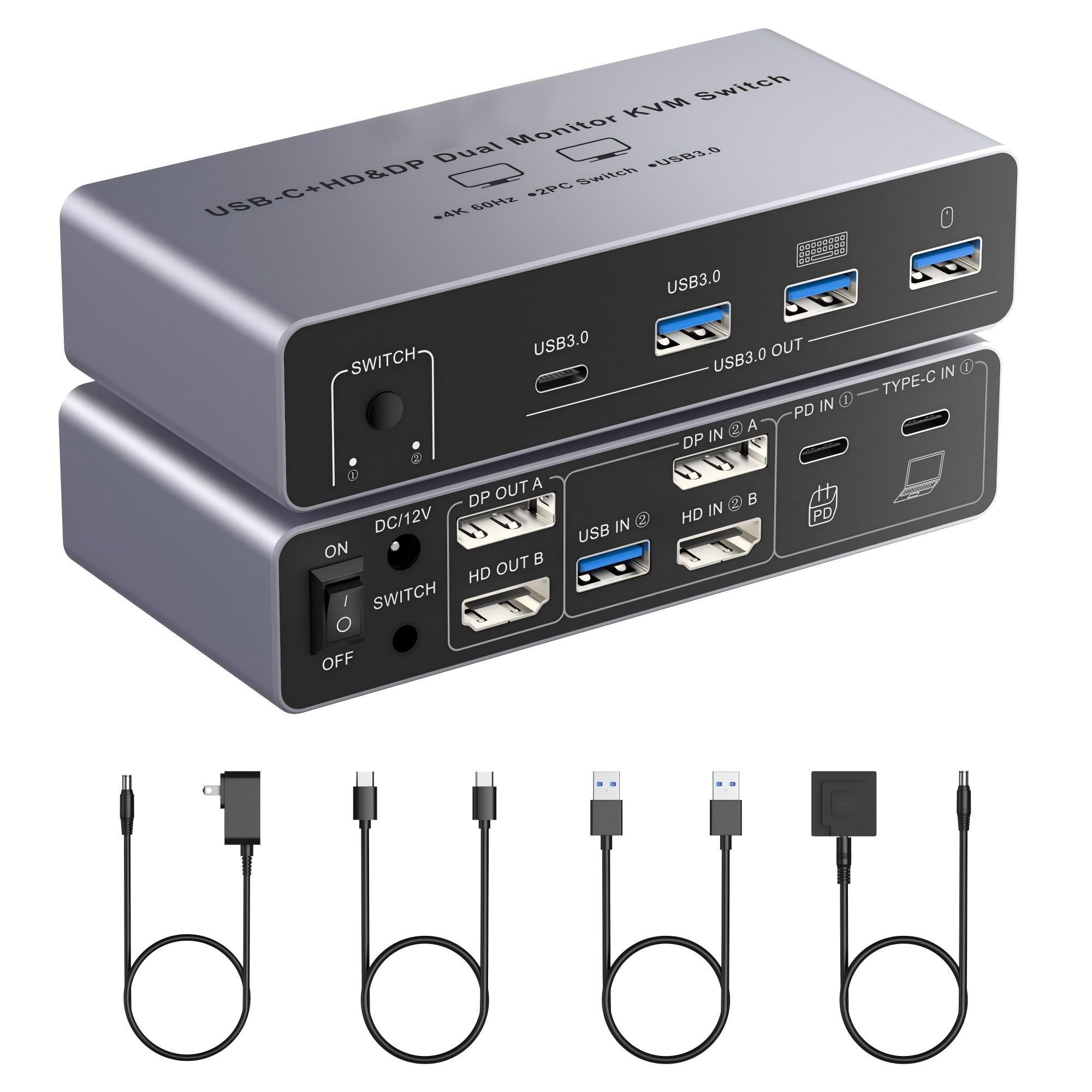 HDM DP KVM Switch 2 Monitor 2  - Dual Monitor Desk Setup ulasan dan harga