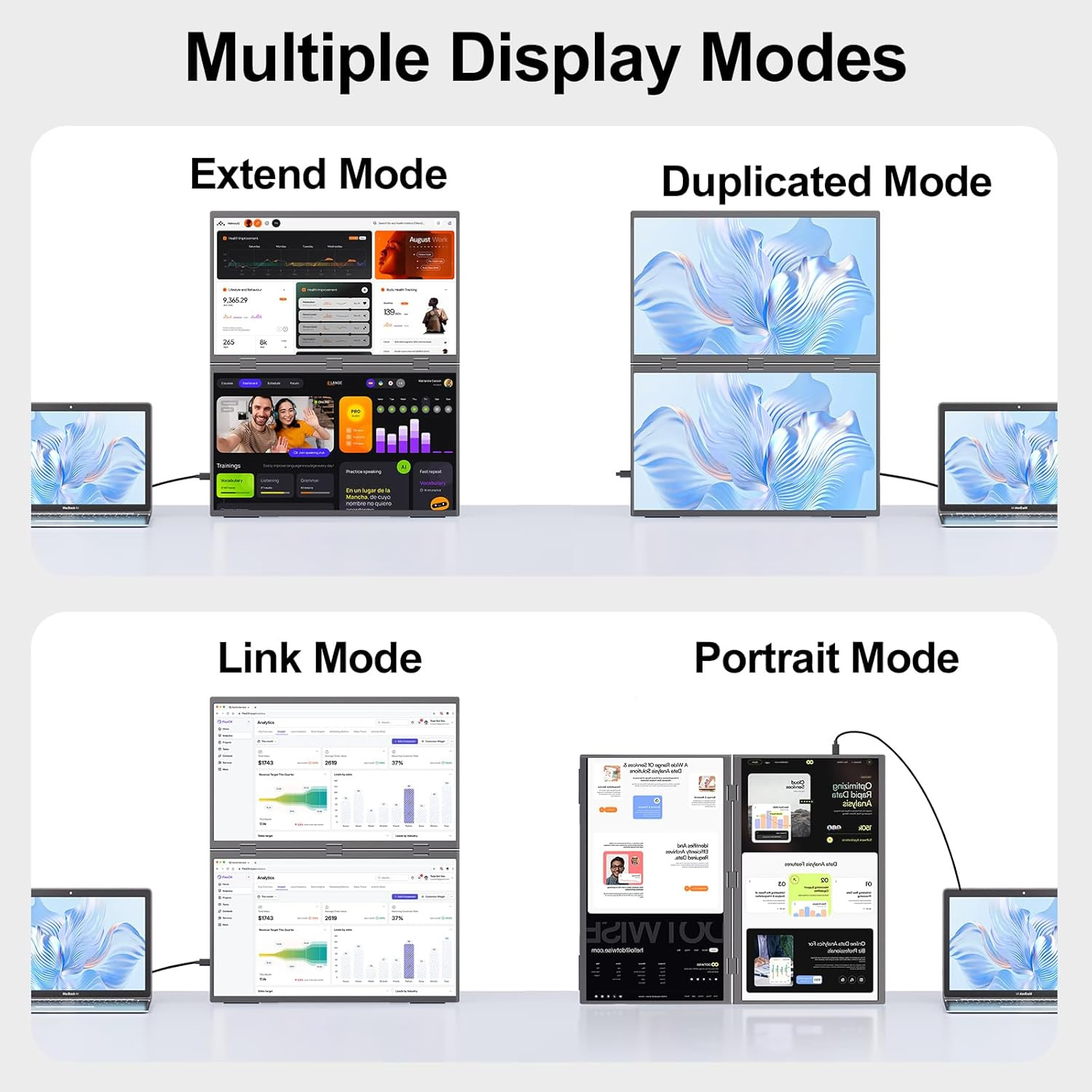 AHXJKA 18.5-Inch 100Hz Dual Sc - Dual Monitor Desk Setup ulasan dan harga