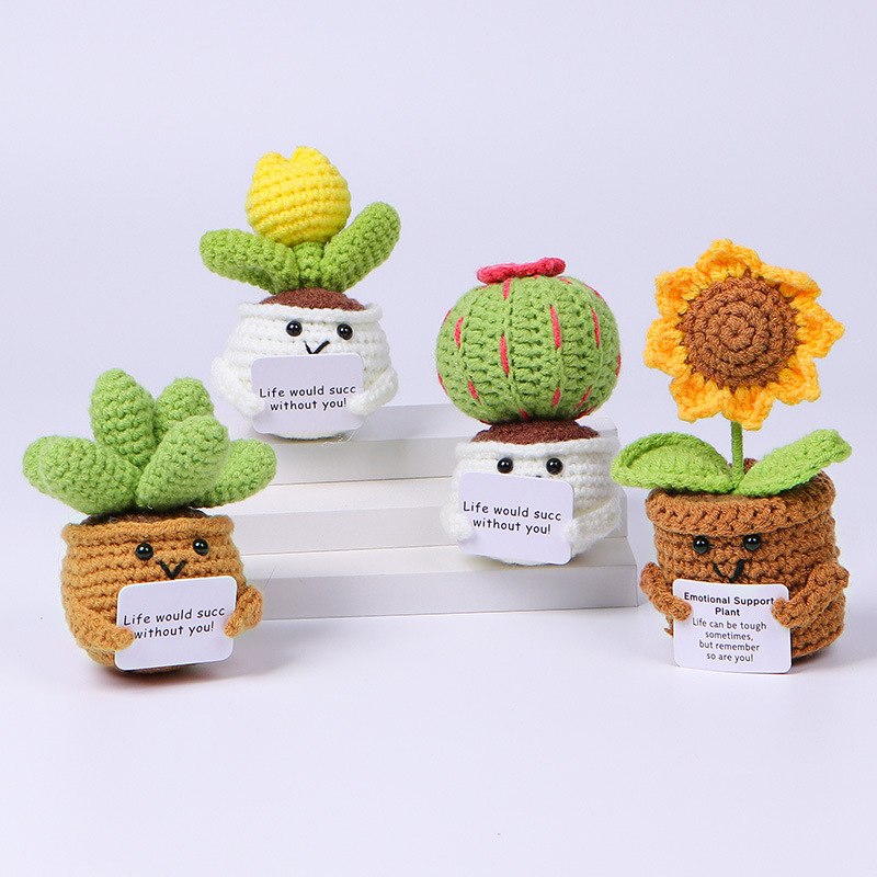 Mini Cute Crochet Flowers Fini - Desk Setup Plant ulasan dan harga