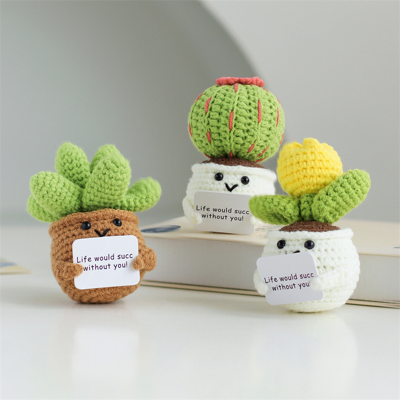Mini Cute Crochet Flowers Fini - Desk Setup Plant ulasan dan harga