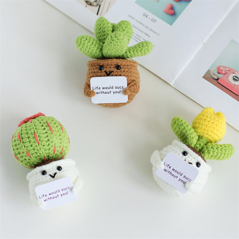 Mini Cute Crochet Flowers Fini - Desk Setup Plant ulasan dan harga