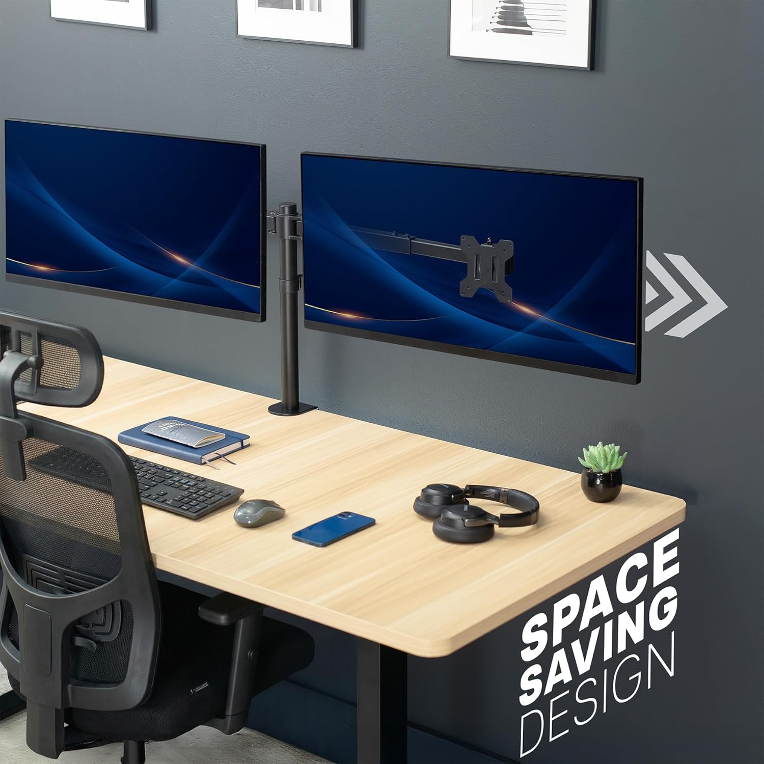 Dual Monitor Desk Mount for 27 - Desk Setup Reference ulasan dan harga