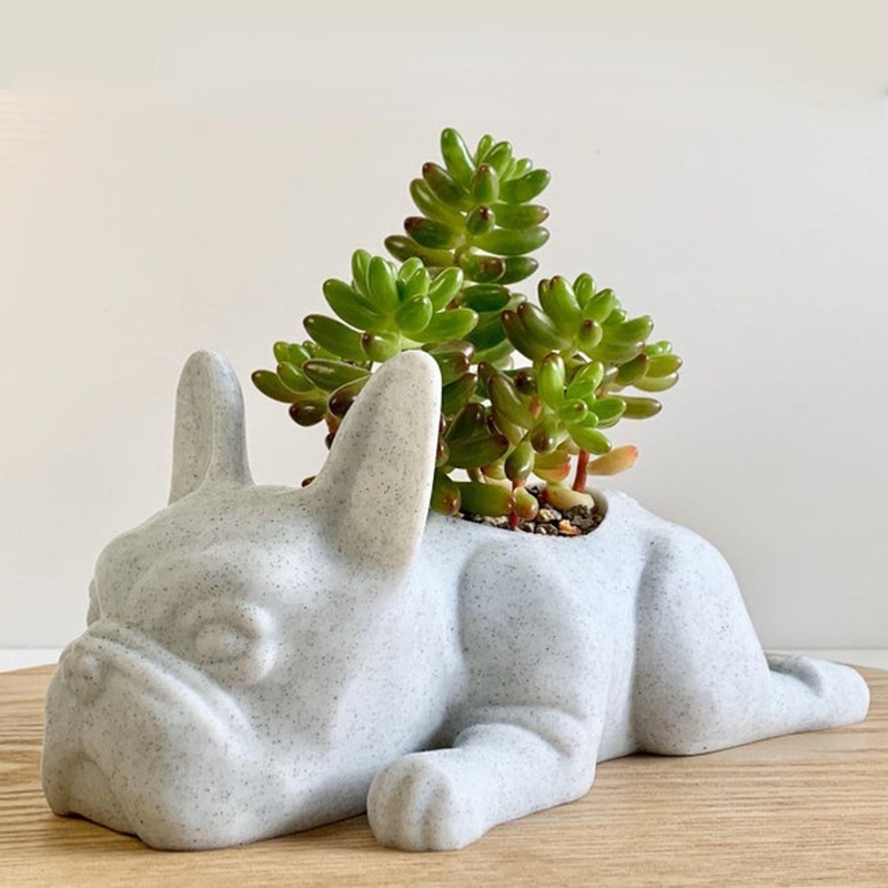 The Puppy Statue Planter Resin - Desk Setup Plant ulasan dan harga