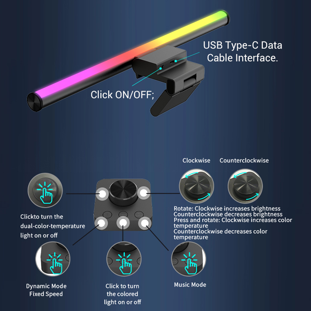 RGB Light Bar Monitor Led Ligh - Desk Setup No Monitor ulasan dan harga