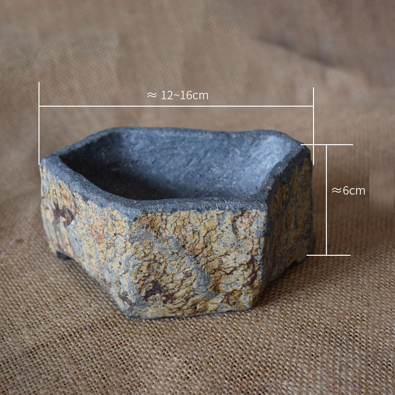 Basalt Natural Stone Flower Po - Desk Setup Plant ulasan dan harga
