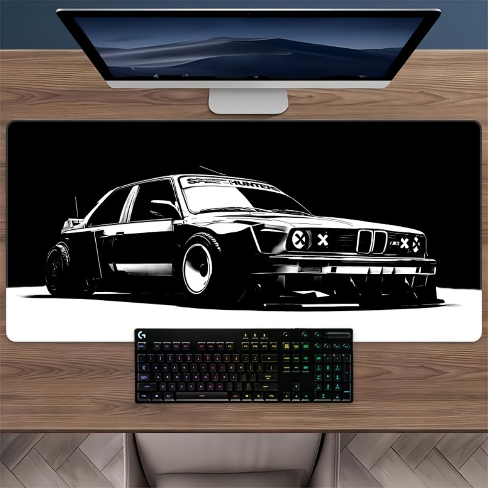 Large Black White Car Gaming M - Desk Setup Black And White ulasan dan harga