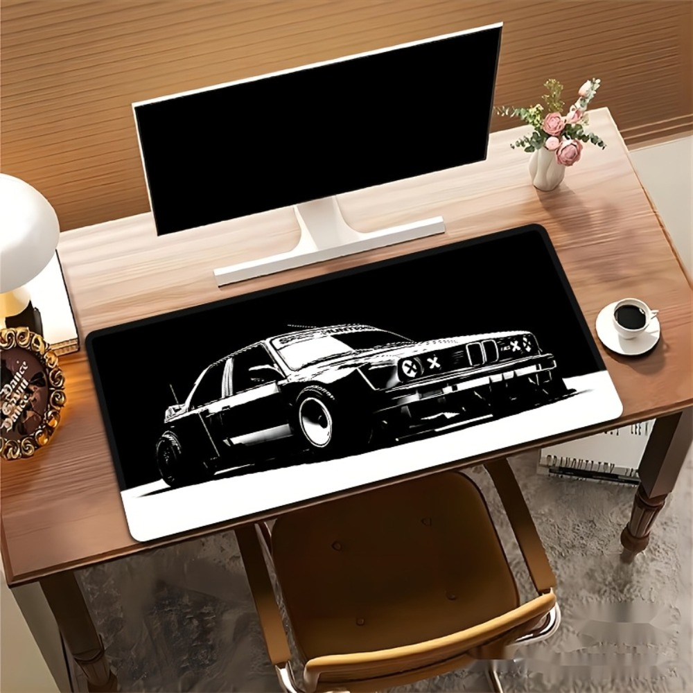 Large Black White Car Gaming M - Desk Setup Black And White ulasan dan harga