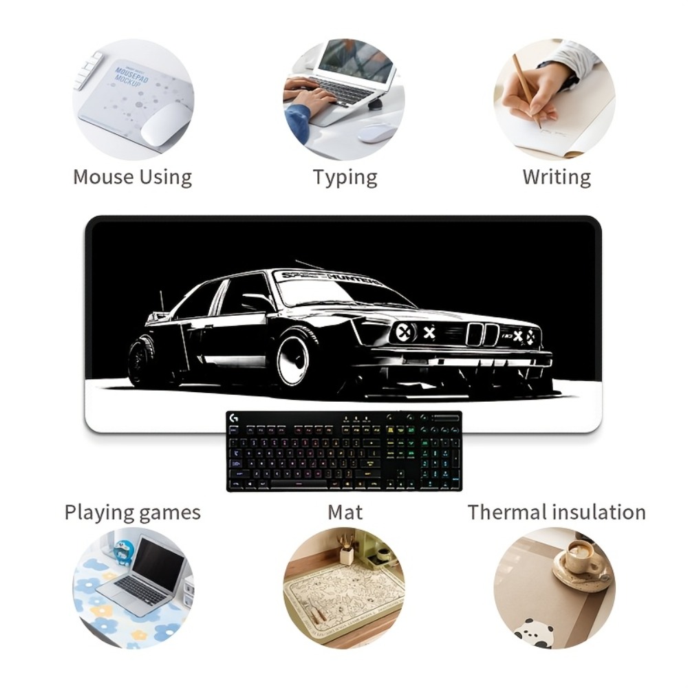Large Black White Car Gaming M - Desk Setup Black And White ulasan dan harga