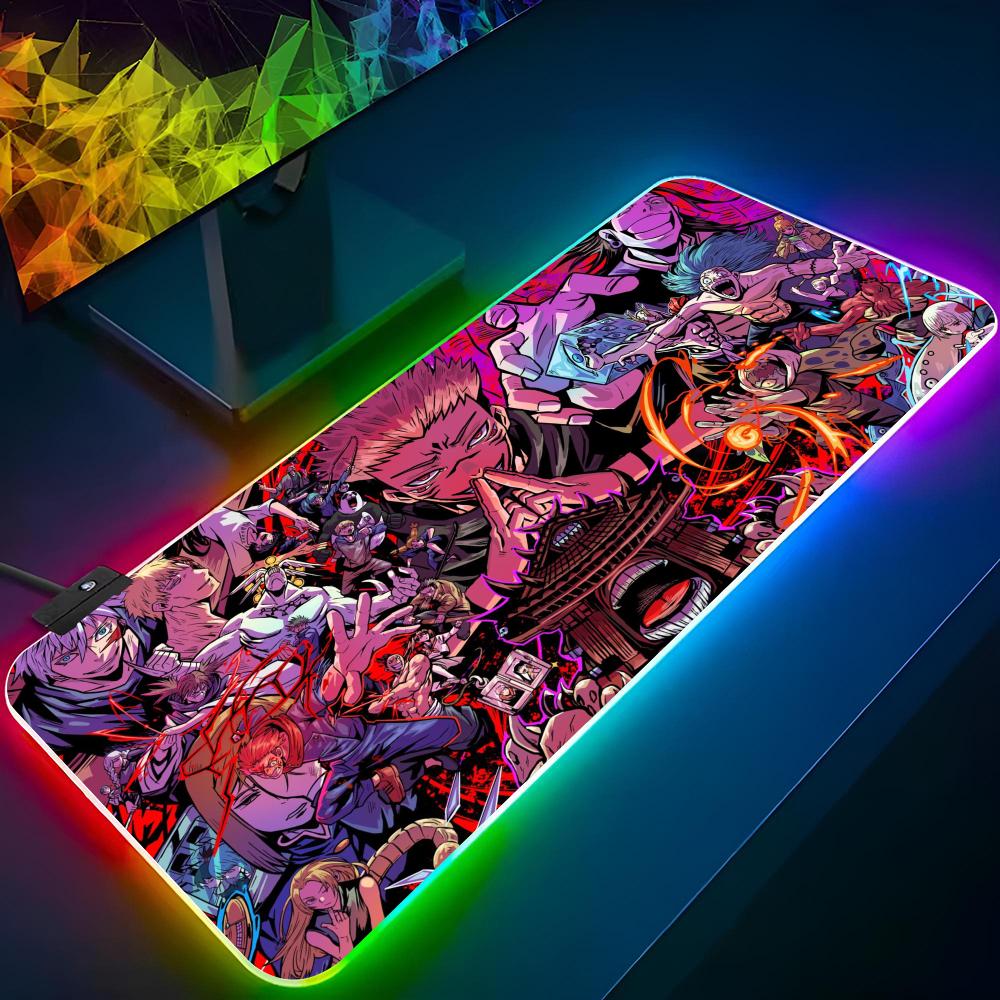 Anime J-jujutsu K-kaisen Mouse - Desk Setup Rgb ulasan dan harga