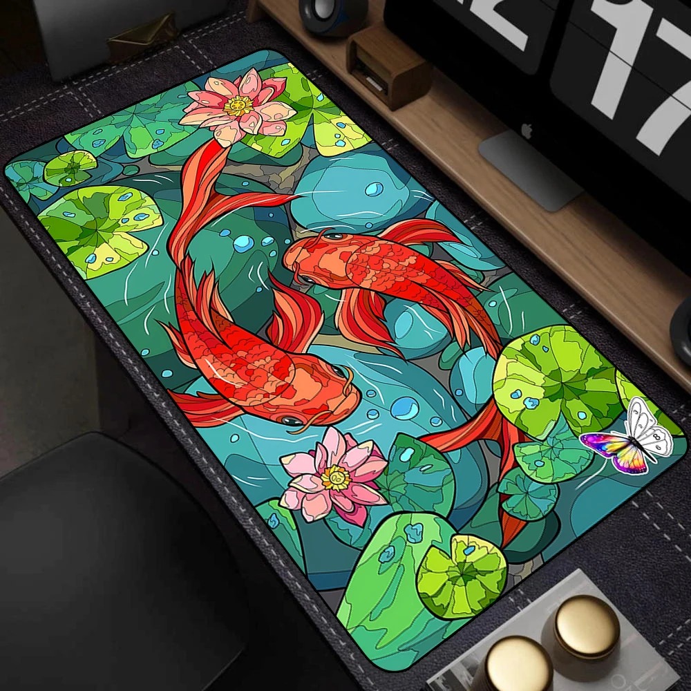 Black White Japanese Koi Fish  - Desk Setup Black And White ulasan dan harga