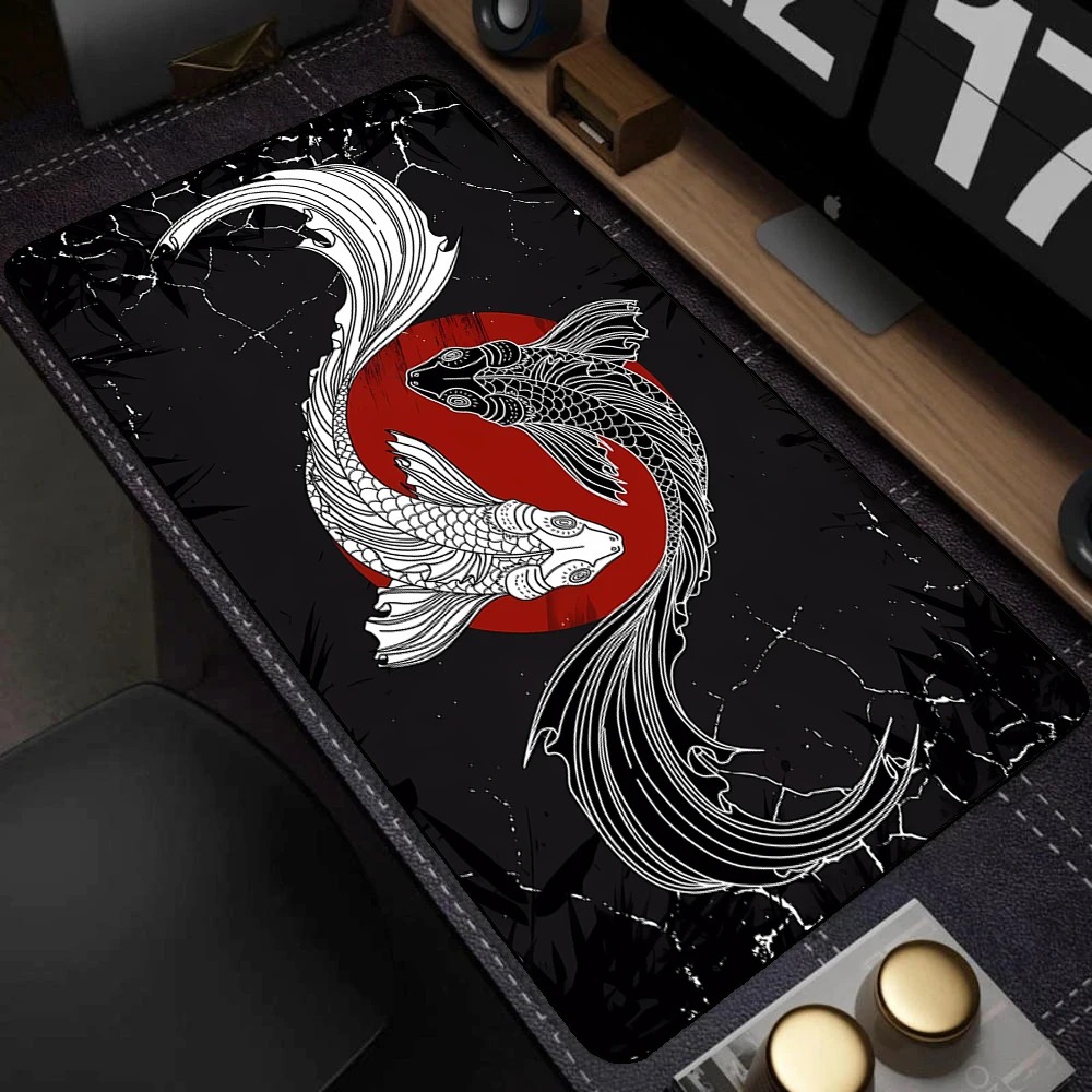 Black White Japanese Koi Fish  - Desk Setup Black And White ulasan dan harga