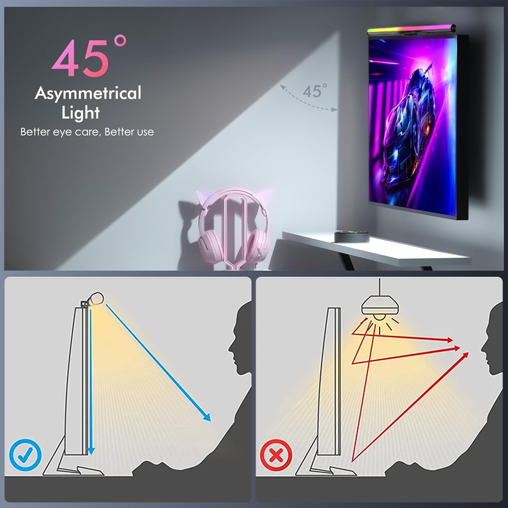 Screen Hanging Lamp Monitor Li - Desk Setup No Monitor ulasan dan harga