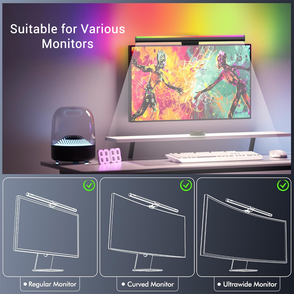 Screen Hanging Lamp Monitor Li - Desk Setup No Monitor ulasan dan harga