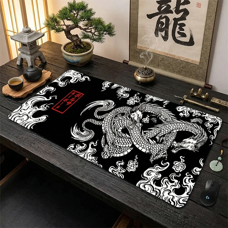 Gaming Mouse Pad Black White C - Desk Setup Black And White ulasan dan harga
