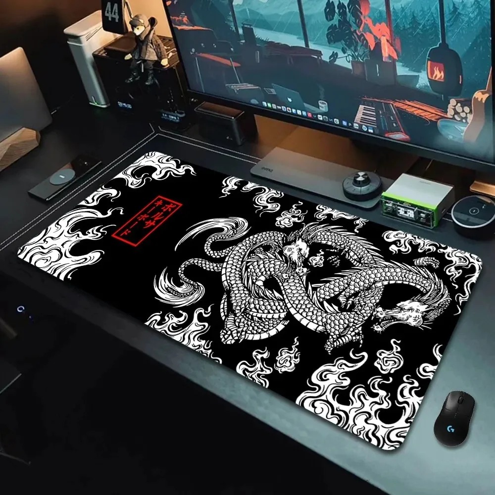 Gaming Mouse Pad Black White C - Desk Setup Black And White ulasan dan harga