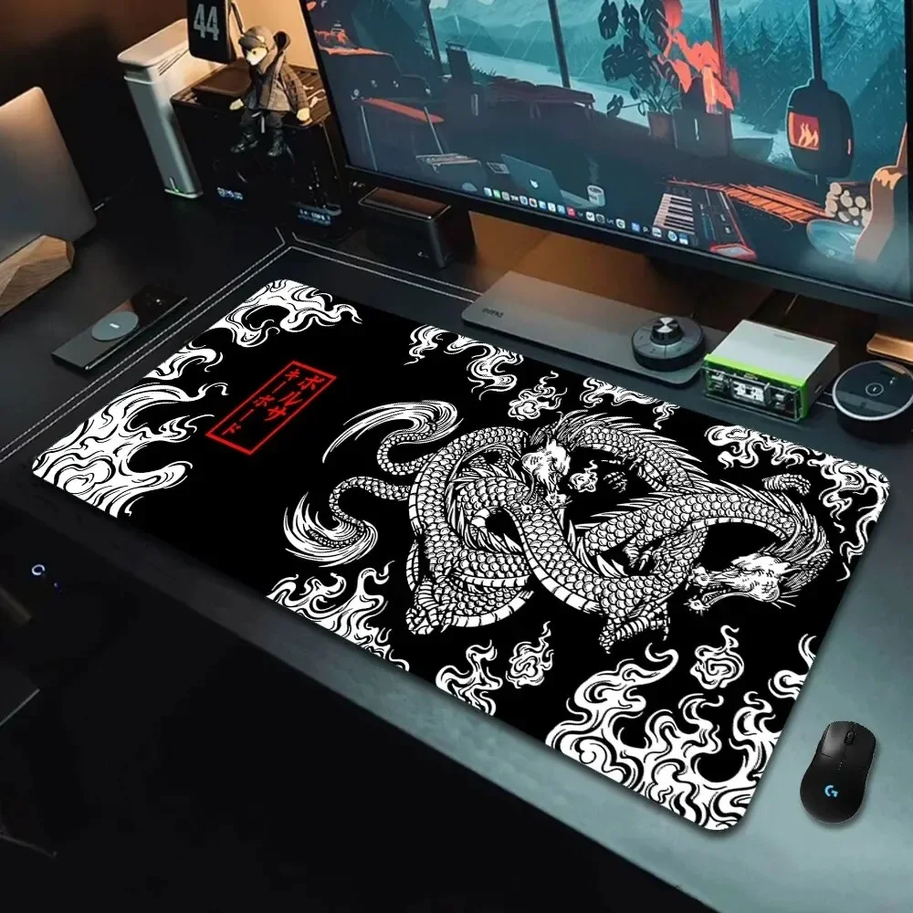 Gaming Mouse Pad Black White C - Desk Setup Black And White ulasan dan harga