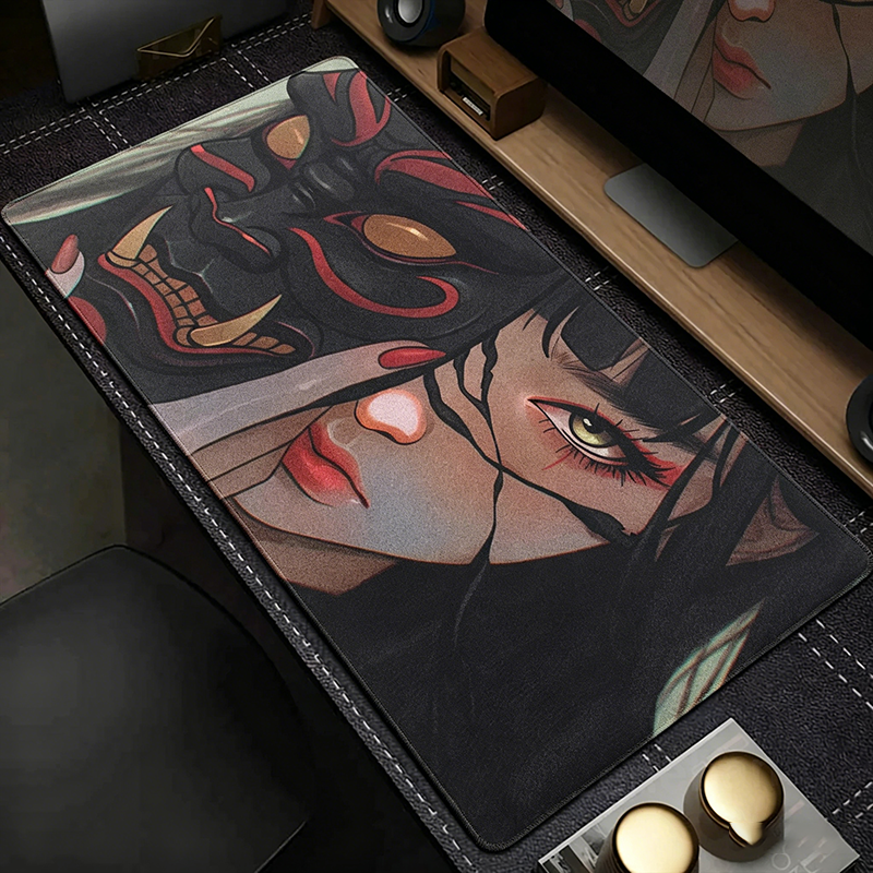 Japanese Oni Mask Anime Mouse  - Desk Setup Black And White ulasan dan harga