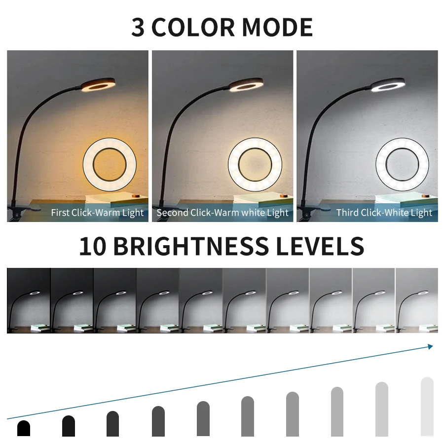 LED Desk Lamp Clip Light Recha - Desk Setup Tech ulasan dan harga