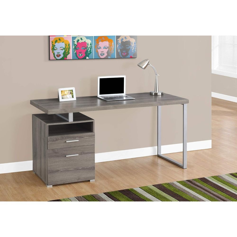 60 Long Taupe Home Office Lapt - Desk Setup For 2 Laptops ulasan dan harga