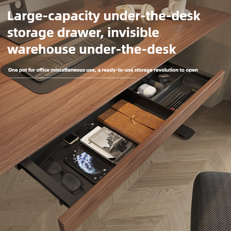 Walnut Wood Under Desk Drawer  - Desk Setup Organizer ulasan dan harga