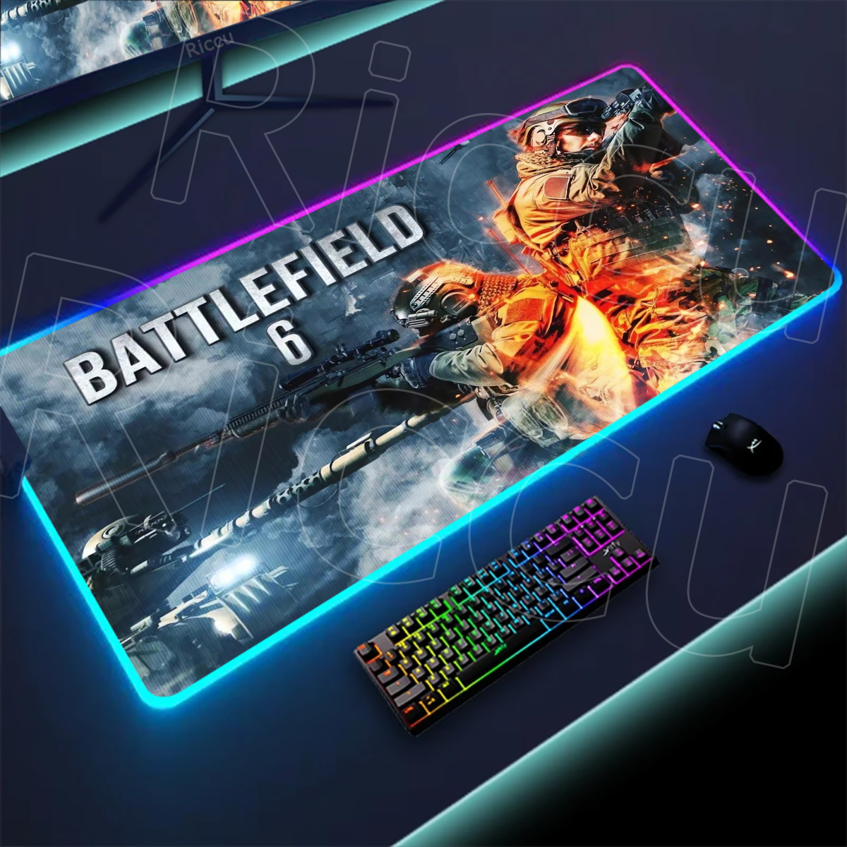New Gamer Rgb Desk Mat Back Li - Desk Setup Tech ulasan dan harga
