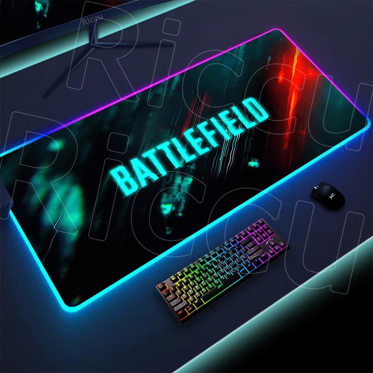New Gamer Rgb Desk Mat Back Li - Desk Setup Tech ulasan dan harga