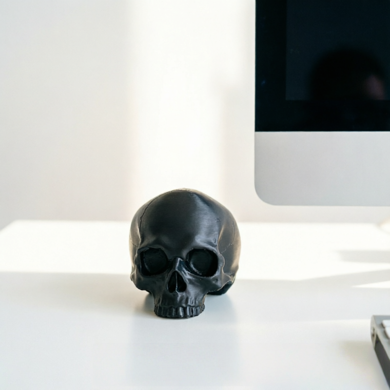 Skull Monitor Ornament, Gothic - Desk Setup Black And White ulasan dan harga