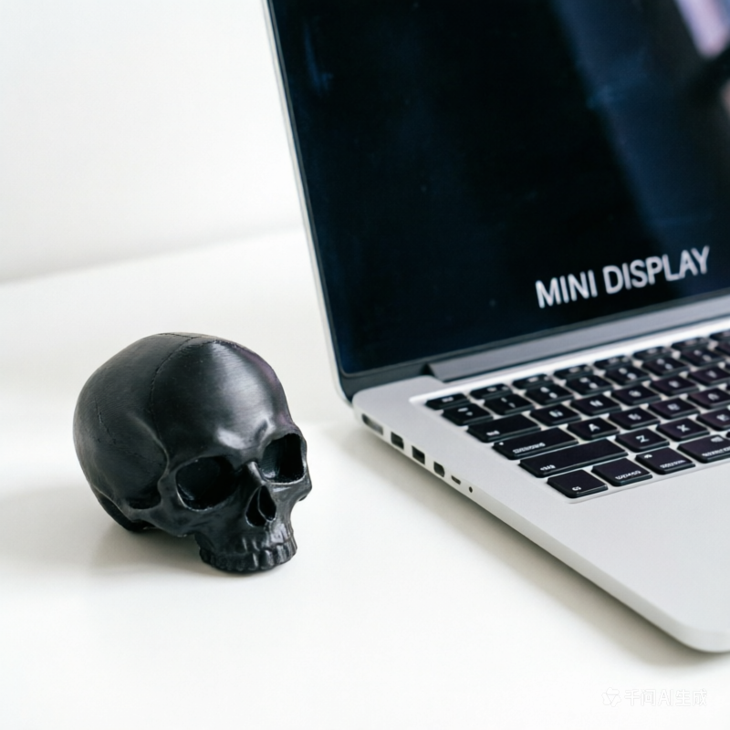 Skull Monitor Ornament, Gothic - Desk Setup Black And White ulasan dan harga