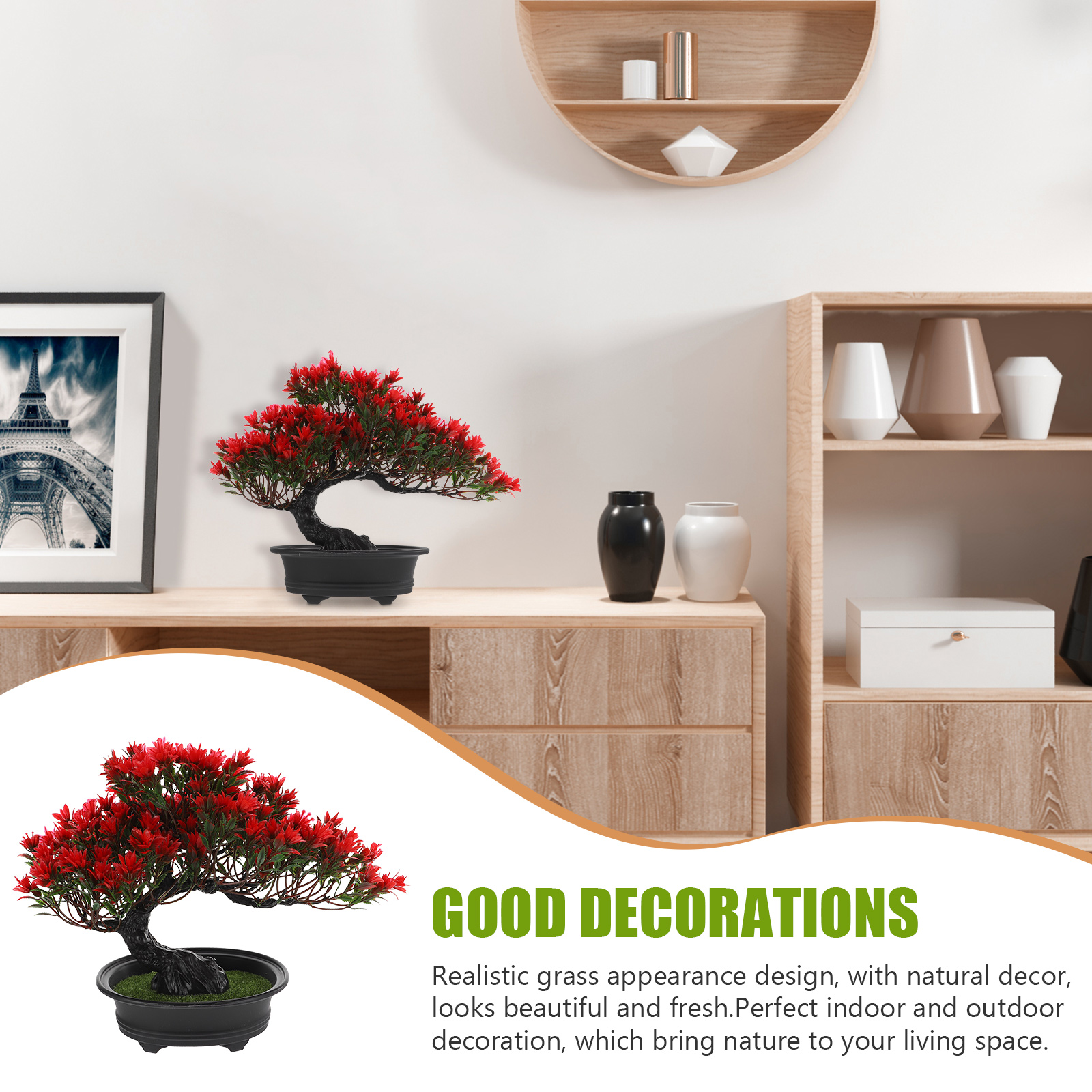 Artificial Plant Potted Bonsai - Desk Setup Plant ulasan dan harga