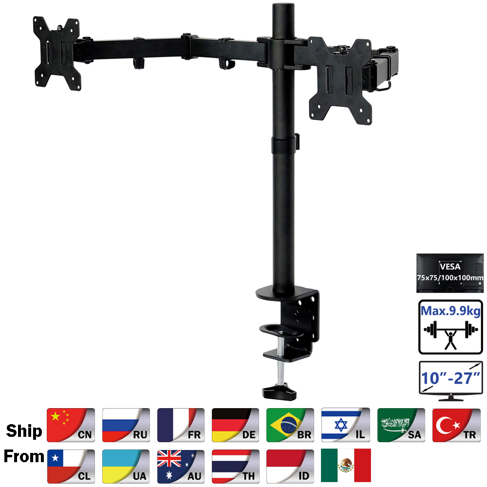 MS02 Desktop Clamping Full Mot - Dual Monitor Desk Setup ulasan dan harga