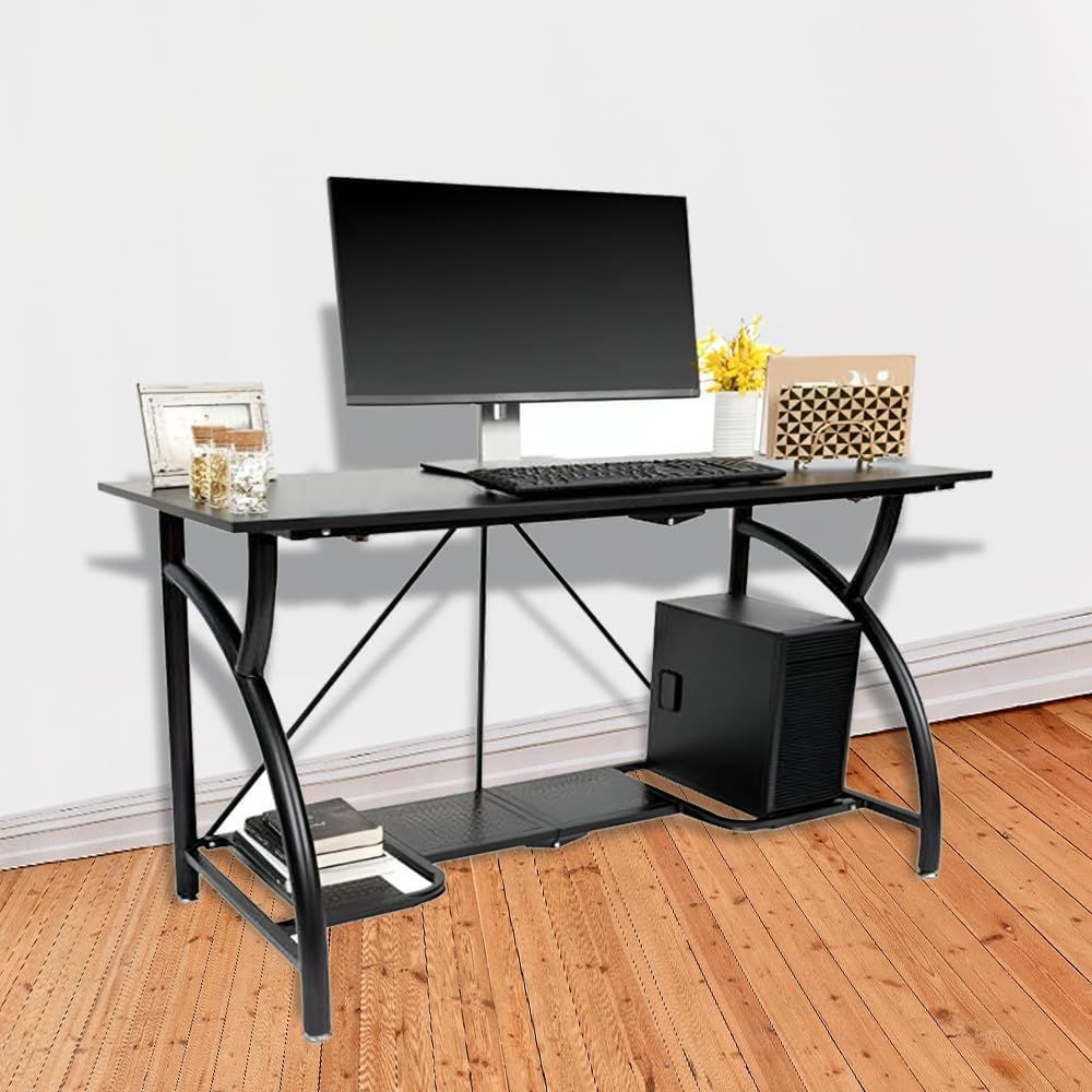 Space-Saving Collapsible Compu - Dual Monitor Desk Setup ulasan dan harga