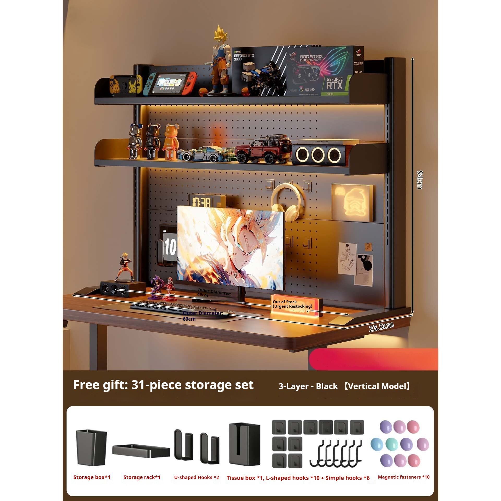 Clamp on Desk Shelf with Pegbo - Desk Setup Organizer ulasan dan harga