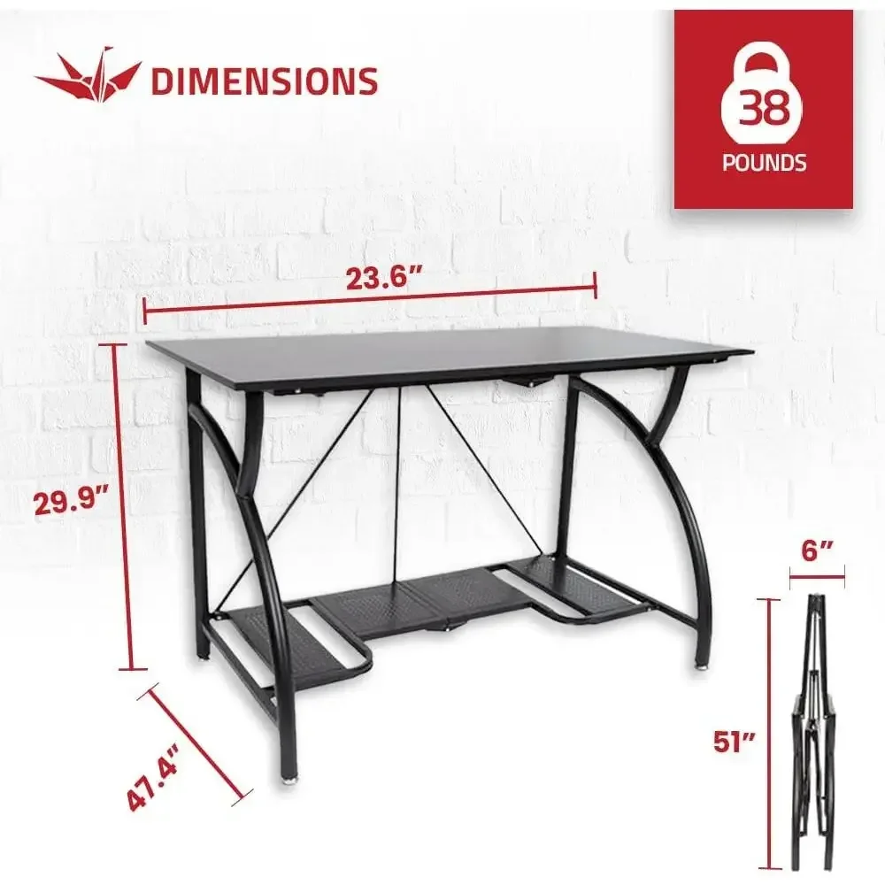 Space-Saving Foldable Desk for - Dual Monitor Desk Setup ulasan dan harga