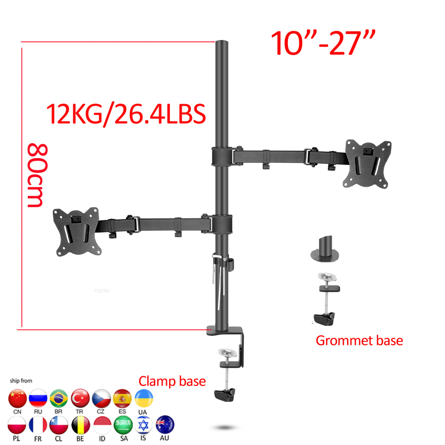 (80cm) DL-T902-280II Full Moti - Dual Monitor Desk Setup ulasan dan harga