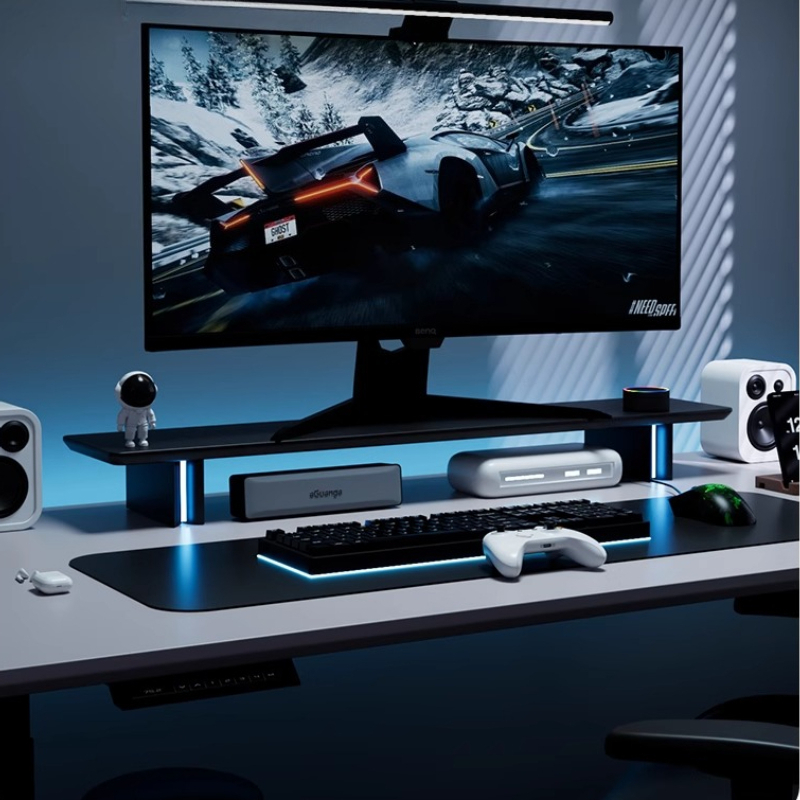 RGB Monitor Stand Ergonomic Co - Desk Setup No Monitor ulasan dan harga