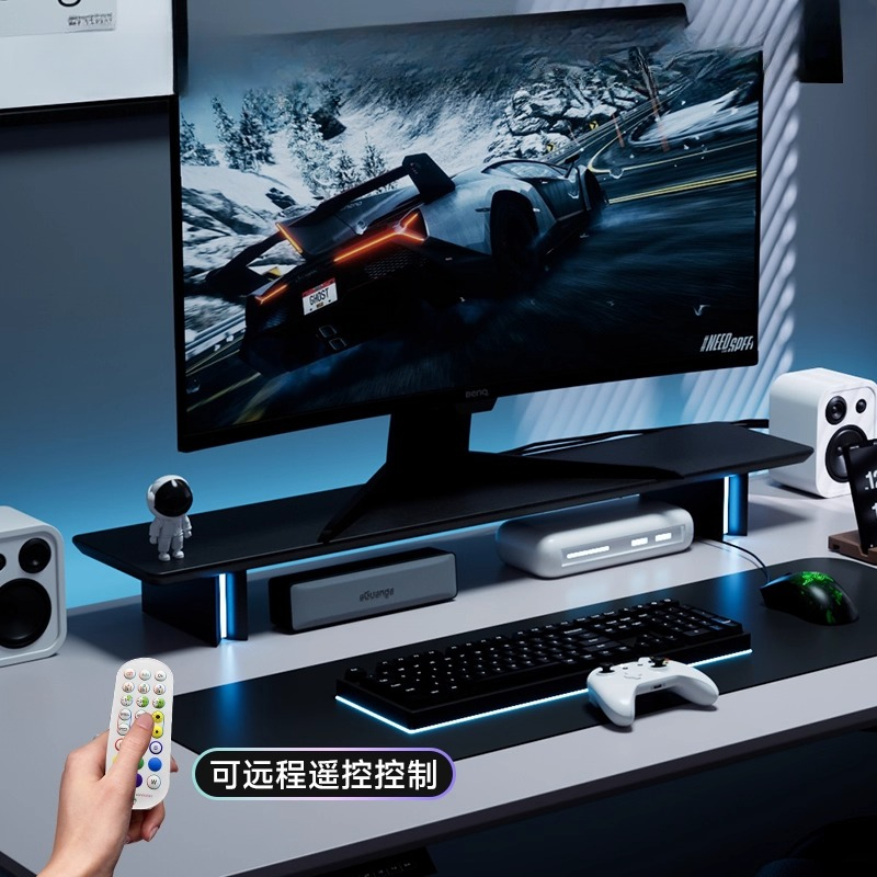 RGB Monitor Stand Ergonomic Co - Desk Setup No Monitor ulasan dan harga