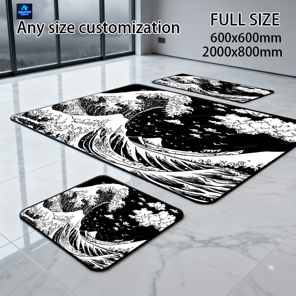 Great Wave Mouse Pad Kanagawa  - Desk Setup Black And White ulasan dan harga