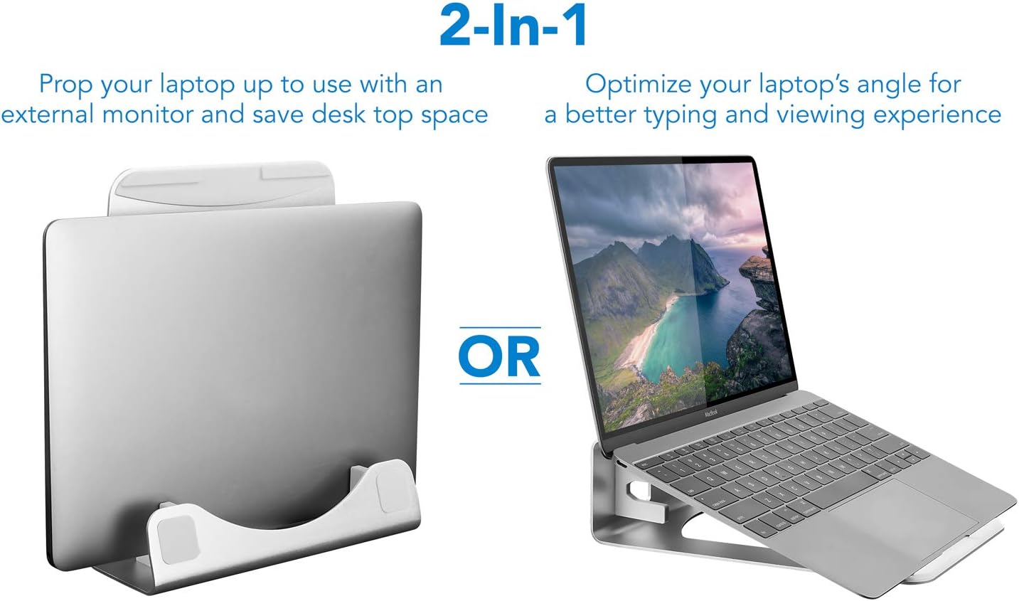 Vertical Laptop Stand for Desk - Desk Setup For 2 Laptops ulasan dan harga