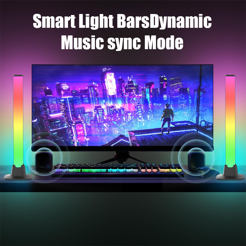 RGB LED Lights Bar Bluetooth S - Desk Setup With Tv ulasan dan harga