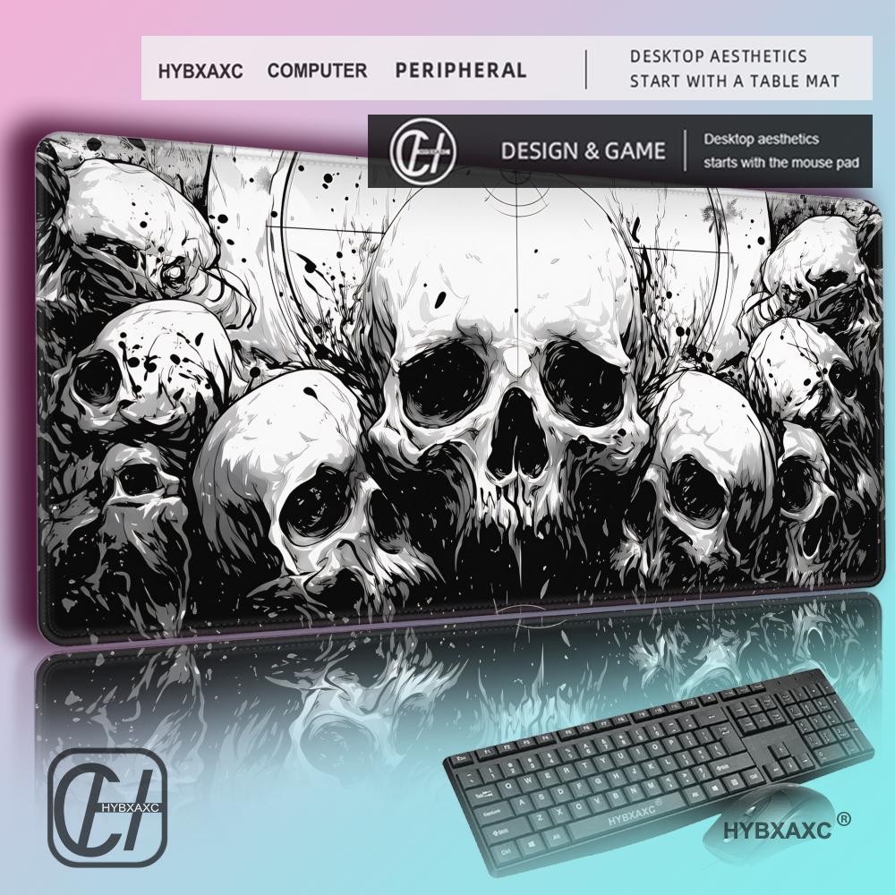 HYBXAXC Skull Desk Mat Horror  - Desk Setup Black And White ulasan dan harga