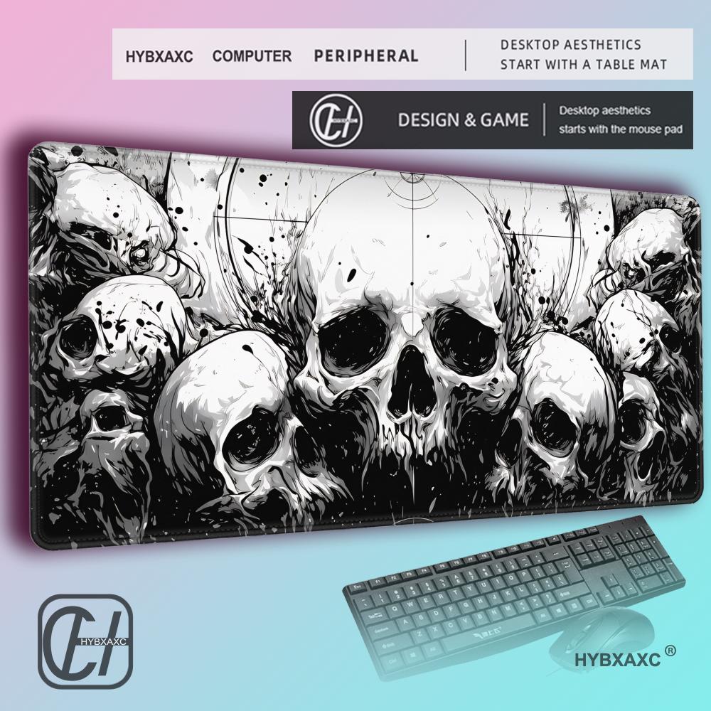 HYBXAXC Skull Desk Mat Horror  - Desk Setup Black And White ulasan dan harga