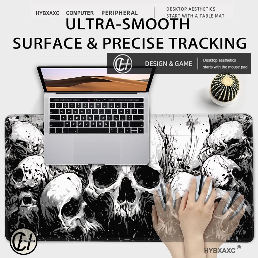 HYBXAXC Skull Desk Mat Horror  - Desk Setup Black And White ulasan dan harga