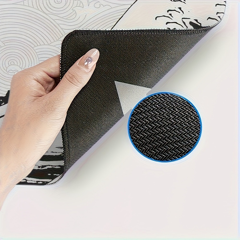 Black White Wave Art Desk Mat  - Desk Setup Black And White ulasan dan harga