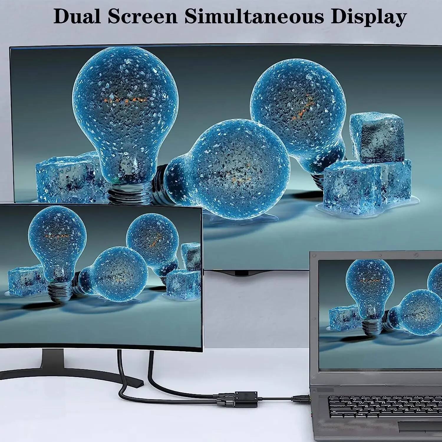 3.5mm Audio and VGA to HDMI-co - Dual Monitor Desk Setup ulasan dan harga