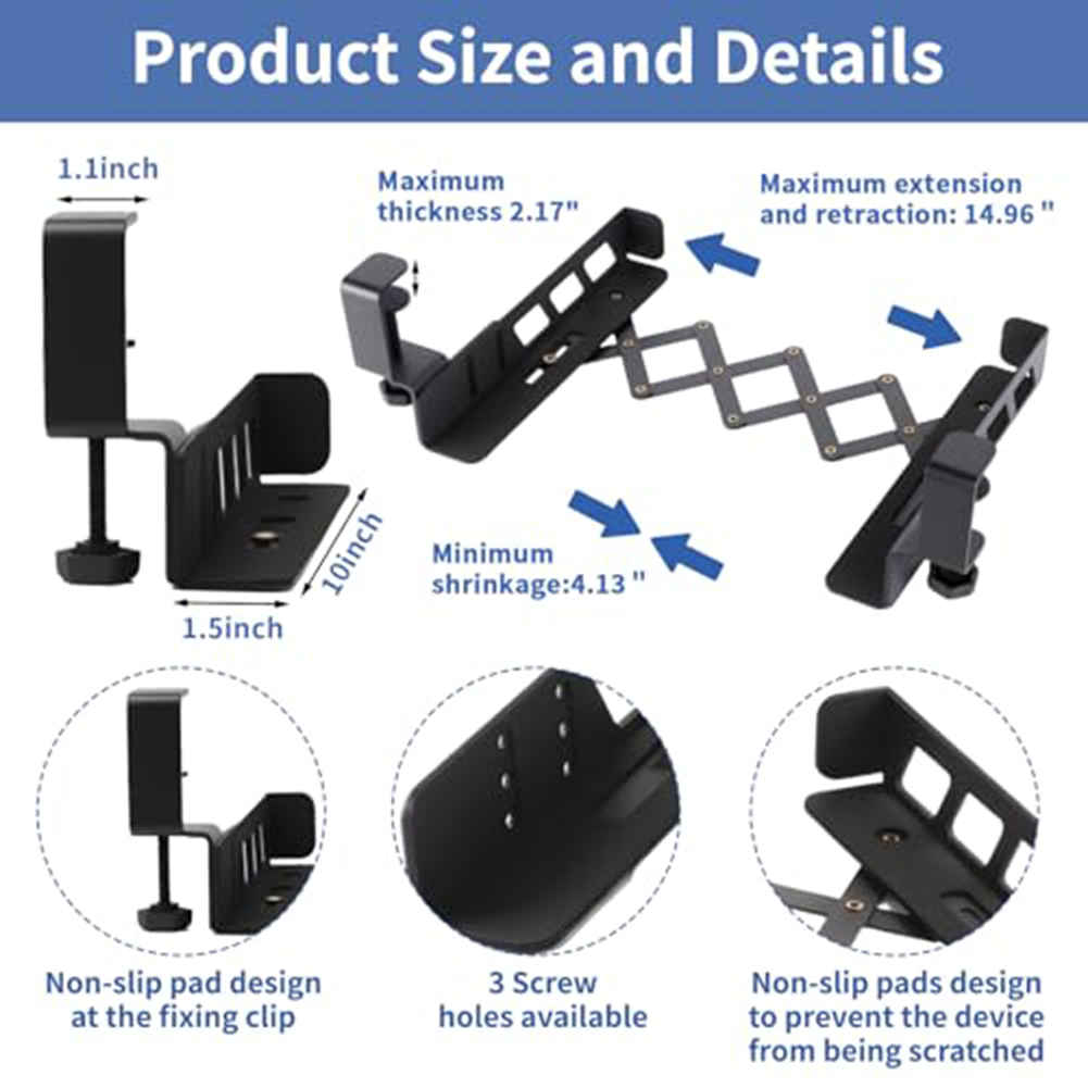 Adjustable Steel Under Desk Fo - Desk Setup For 2 Laptops ulasan dan harga