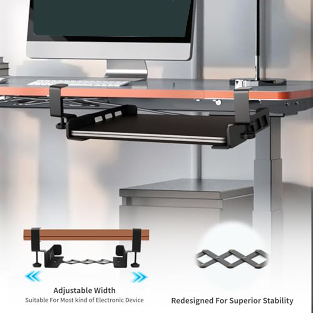 Adjustable Steel Under Desk Fo - Desk Setup For 2 Laptops ulasan dan harga